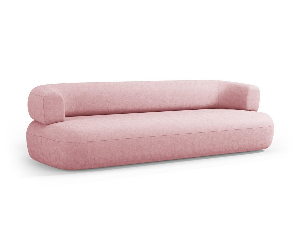 SOFA Jenny aus Chenille-Stoff rosa 4 Sitzplätze - Pink, Textil (226/73/90cm) - Micadoni