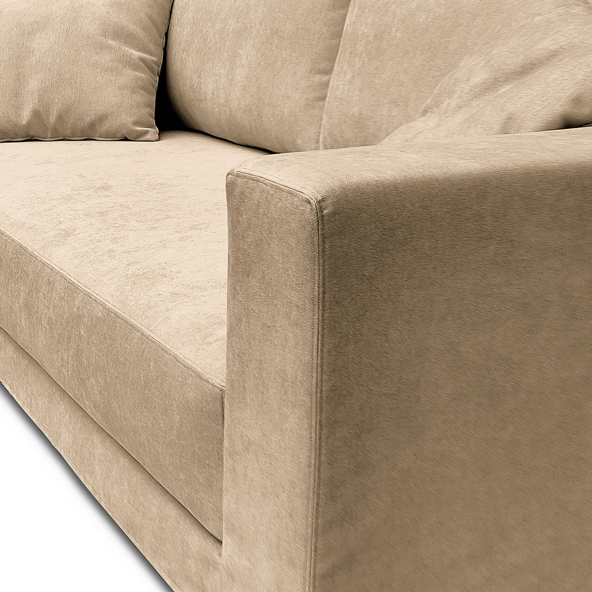 3-SITZER SOFA mit Wechselbezug - Webstoff - Beige, Textil (245/63/122cm) - home24