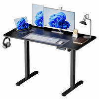 SCHREIBTISCH Schwarz elektrisch höhenverstellbar 160x60 cm - Schwarz, Holzwerkstoff/Kunststoff (60/160/120cm) - Relaxdays