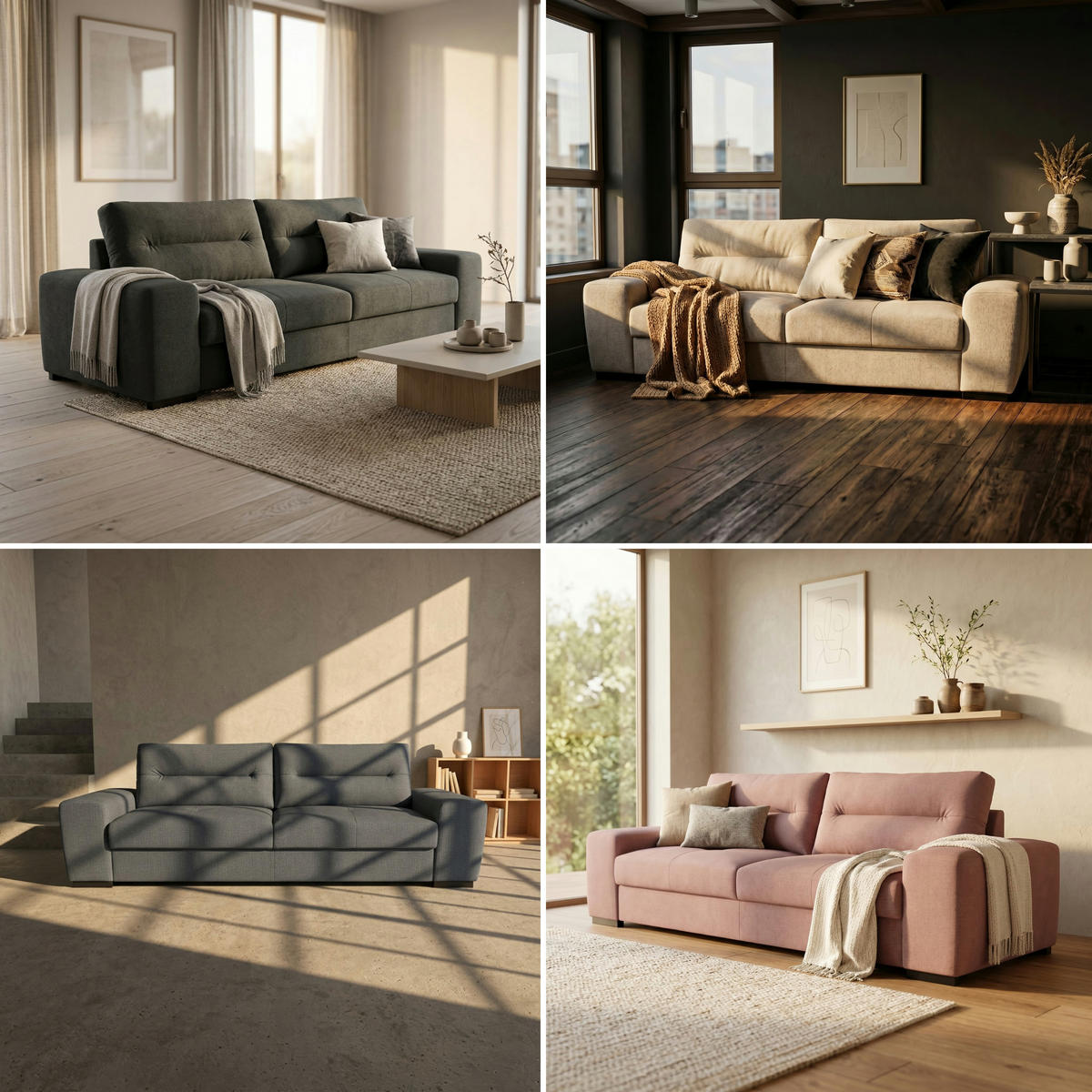 3-SITZER Carlisle Chenille Beige 274/97/93 cm - Taupe, Kunststoff/Textil (274/93/97cm) - foamnova
