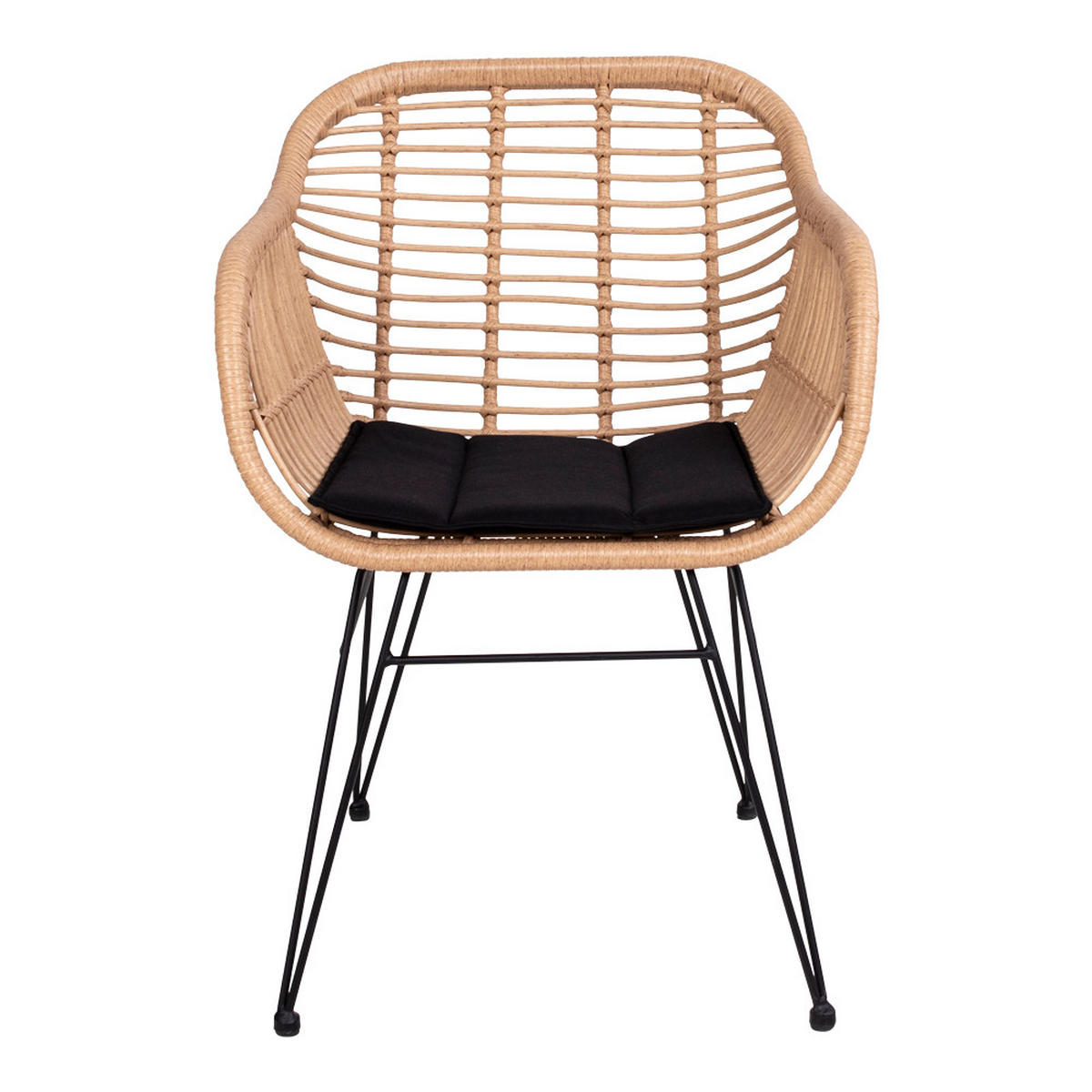 SESSEL, Trish, Stühle Holz, Rattan, 57 x 60 x 82 cm, 2-teilig - Naturfarben, Naturmaterialen/Textil (57/82/60cm) - ebuy24