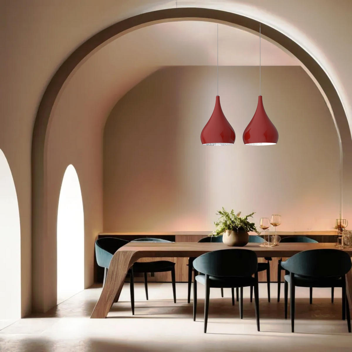 HÄNGELEUCHTE - Rot, Metall (55/25/55cm) - Lumicom