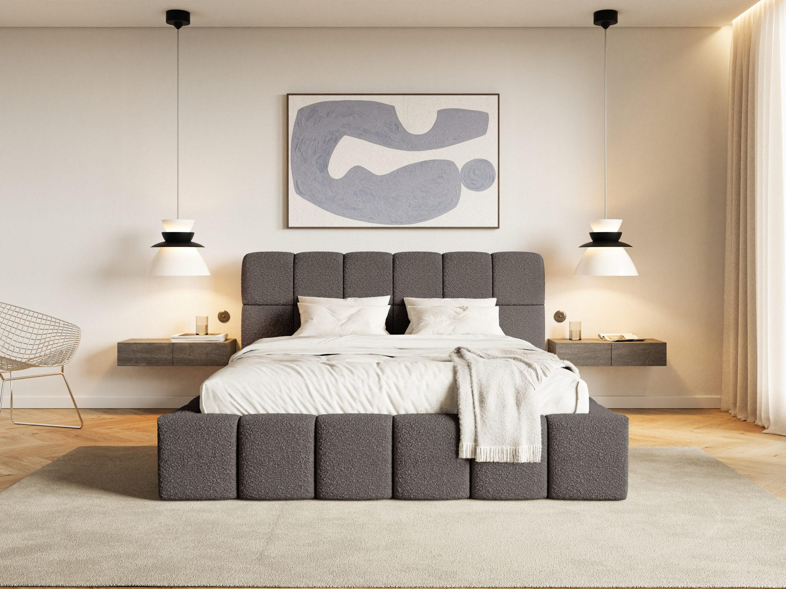 Thumbnail - Fedve Polsterbett, Braun, Textil, 140x200 cm, Schlafzimmer, Betten, Polsterbetten