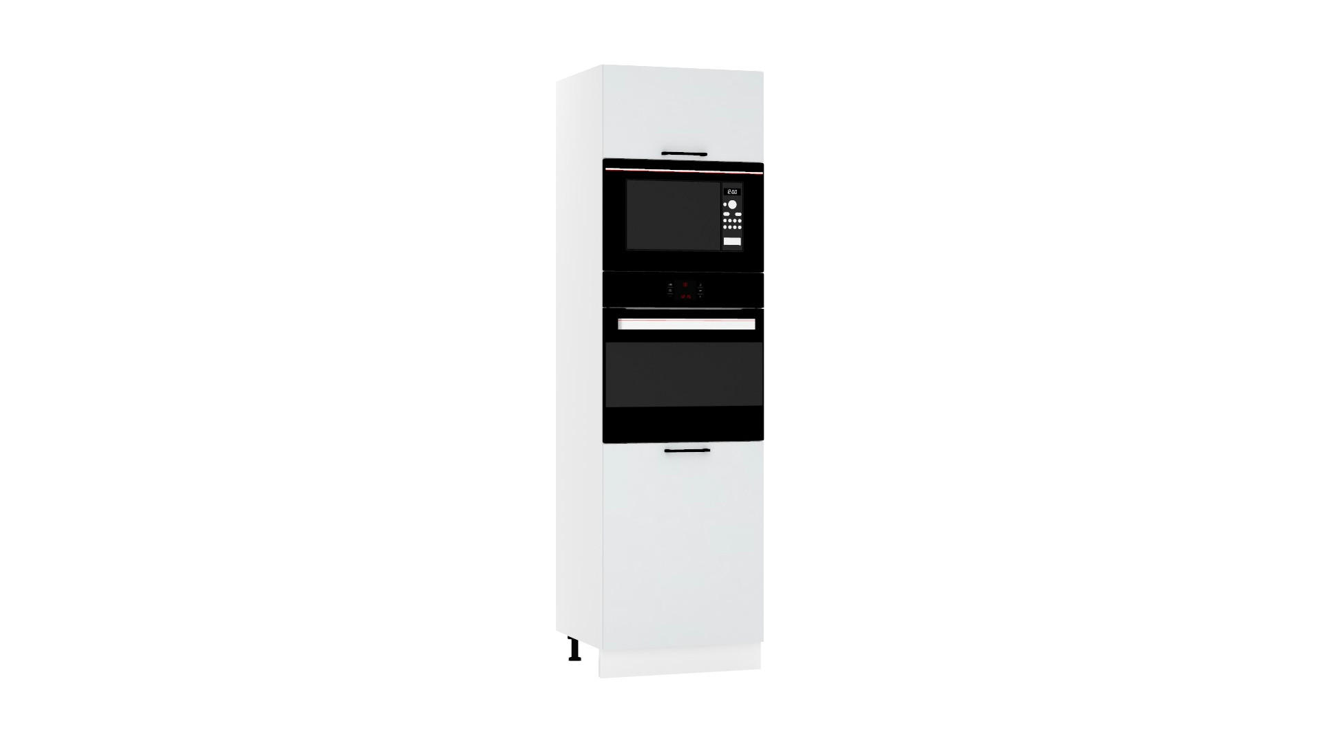 MIKROWELLENUMBAUSCHRANK D60PK MVP/L - Dnoria - Stilvolles Küchenelement - Hellgrau, Holz/Metall (60/213.3/56cm) - ROYAL24_MARKT