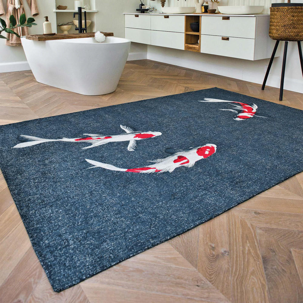 TEPPICH Japanese Pond Pop 170/240 cm - Blau, Textil (170/240cm) - Louis De Poortere