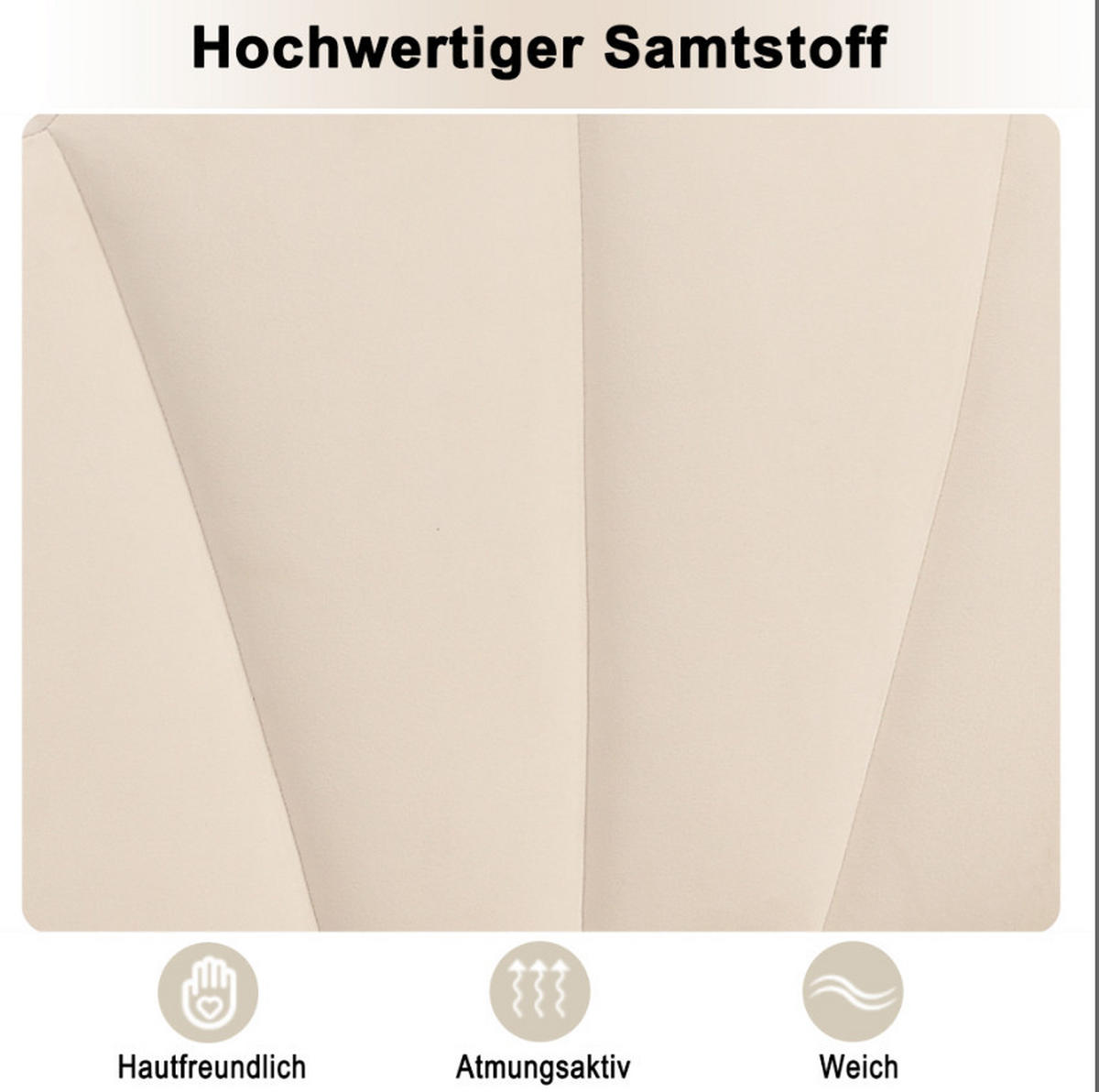 POLSTERBETT 90/200 cm mit verstellbarem Kopfteil, Samtbezug und Polsterbank mit Stauraum, Beige - Beige, Textil (90/200cm) - Redom