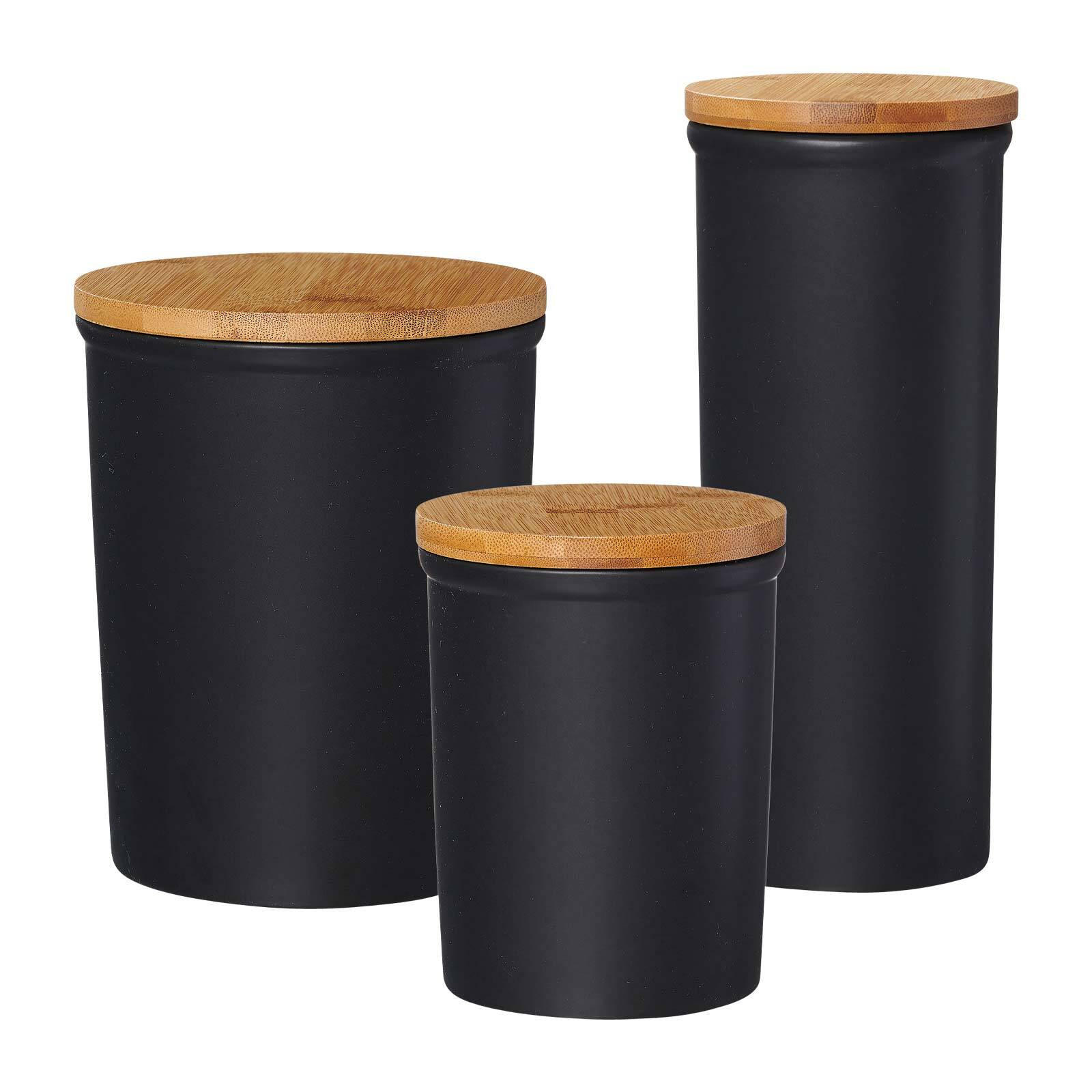 VORRATSDOSEN-SET Jasper schwarz-braun 3er Set - Schwarz/Braun, Keramik (1/1/1cm) - Ritzenhoff Breker