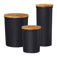 VORRATSDOSEN-SET Jasper schwarz-braun 3er Set - Schwarz/Braun, Keramik (1/1/1cm) - Ritzenhoff Breker