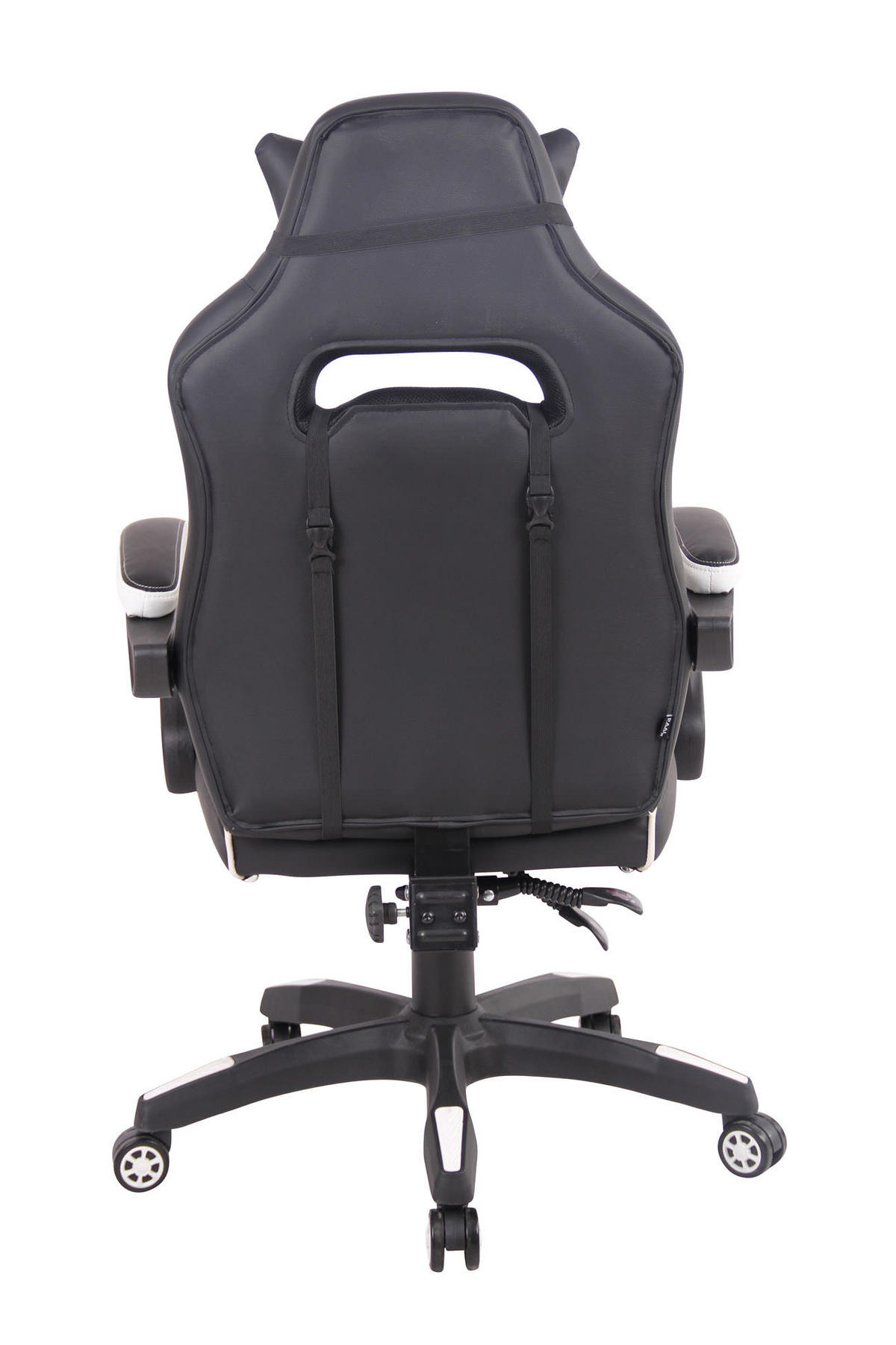 CHEFSESSEL Lederlook schwarz/weiß - Schwarz/Weiß, Kunststoff/Textil (68/114/61cm) - CLP