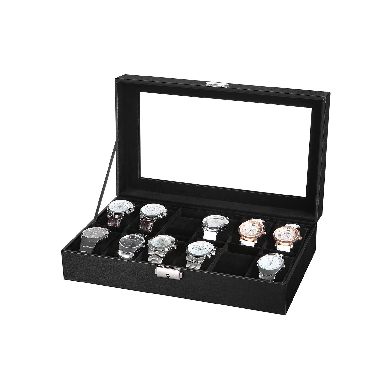 UHRENBOX Port Louis - Schwarz, Glas (21/8.5/30cm) - Hansiro