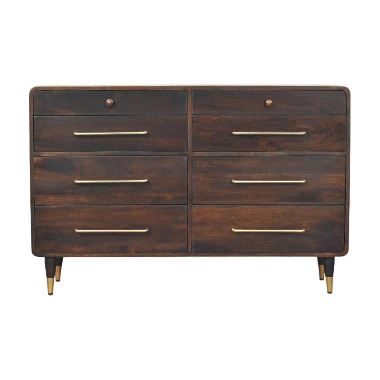 Artisan Furniture NOČNÍ SKŘÍŇKA Kaštanová, otevřená, proutěná, 1 zásuvka a otevřená police, tmavě hnědá