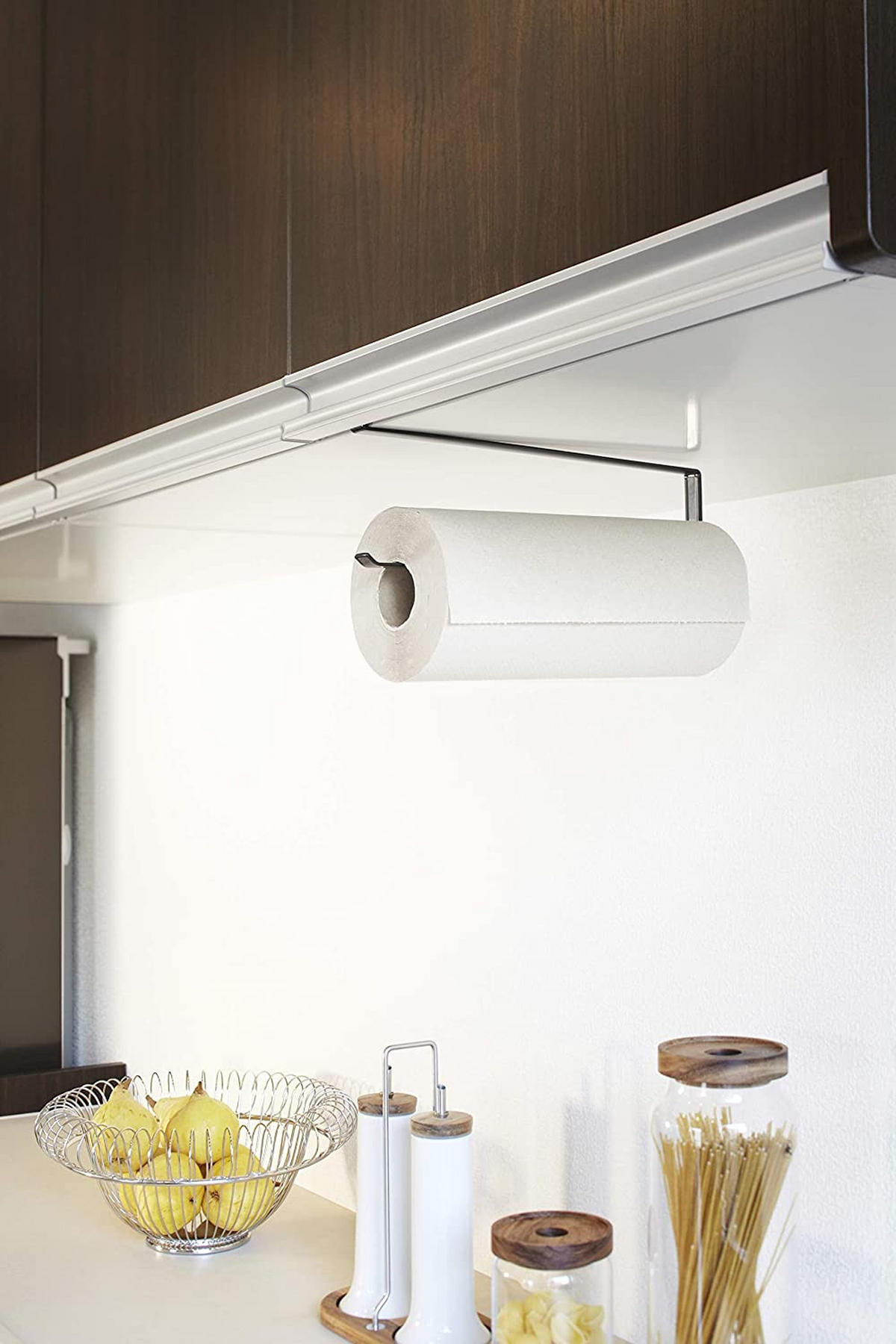 KÜCHENROLLENHALTER Tower 7116 Schwarz Metall 5.5/1.5/26 cm - Schwarz, Metall (1.5/5.5/26cm) - Yamazaki