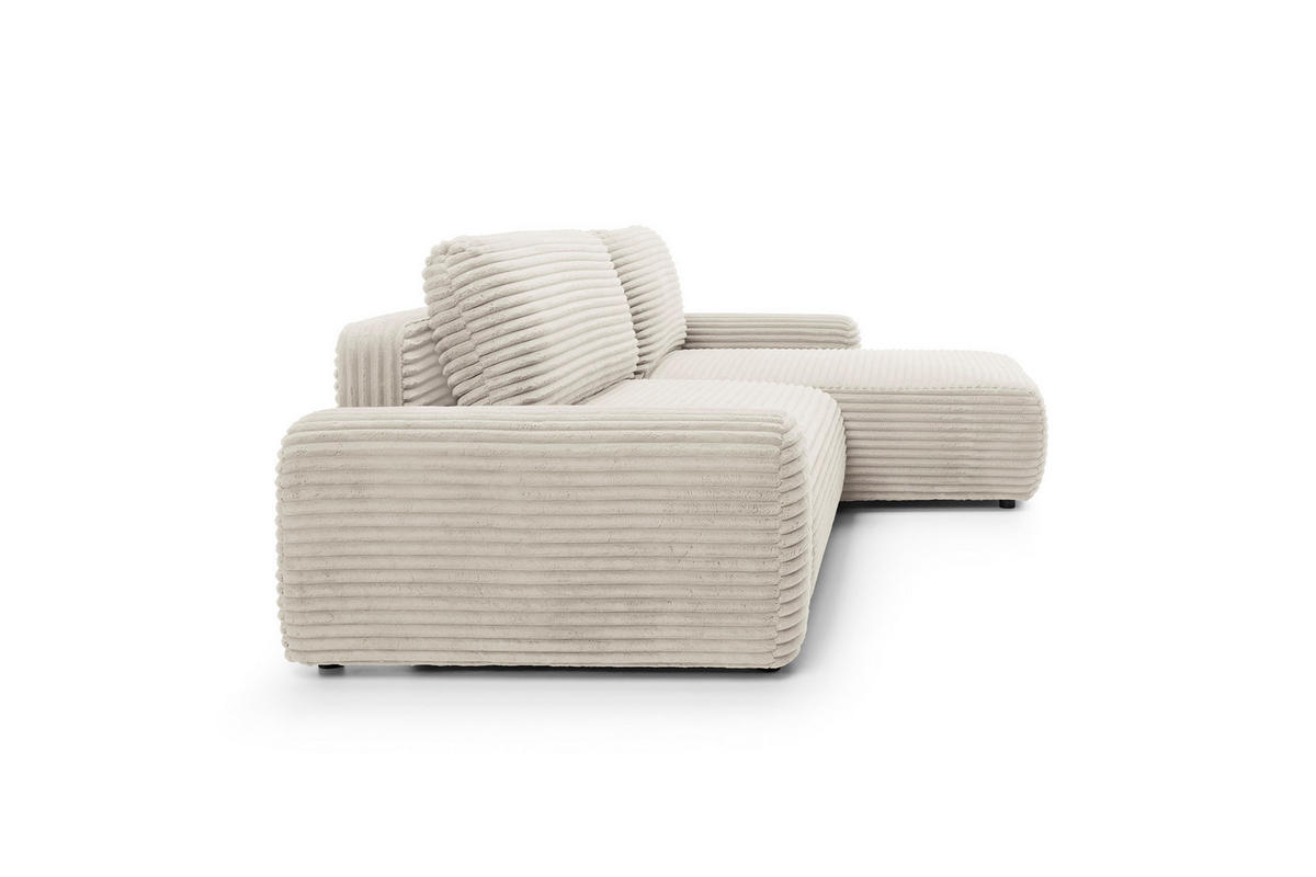 ECKSOFA Cordina Creme, mit Schlaffunktion und Bettzeugbehälter, rechte seite - Creme, Holzwerkstoff (264/162cm) - Bettso