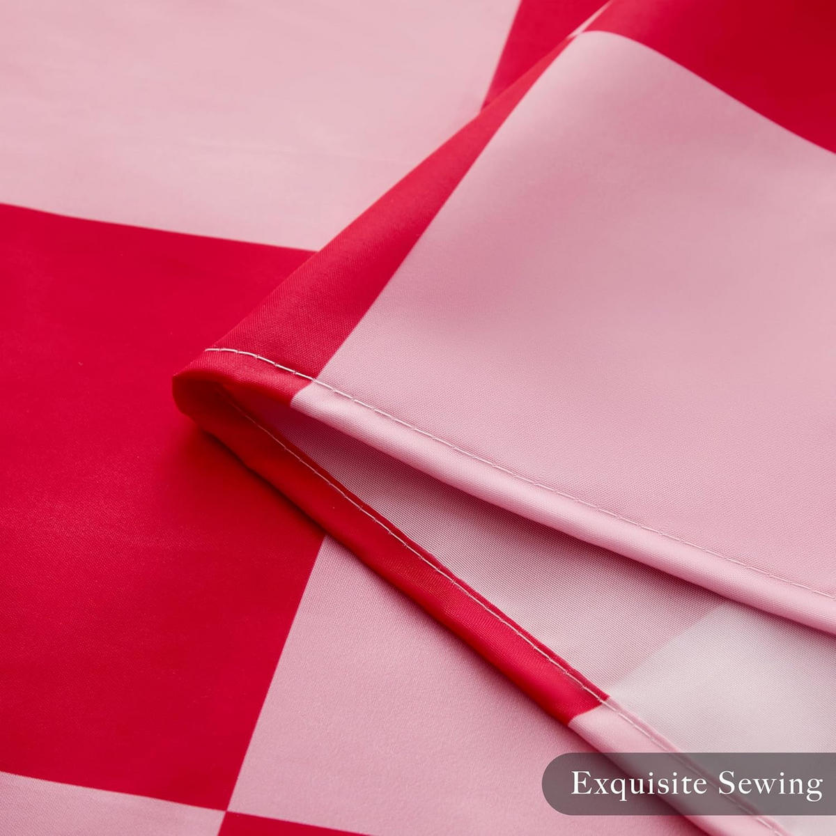 DUSCHVORHANG Karierter 180 x 180 cm - Rosa, Textil (180/180cm) - Kaket