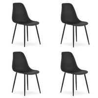 ESSZIMMERSTUHL 4-er Set KALEO schwarzer Sitz, schwarze Beine - Schwarz, Kunststoff (46/84/51cm) - Valora