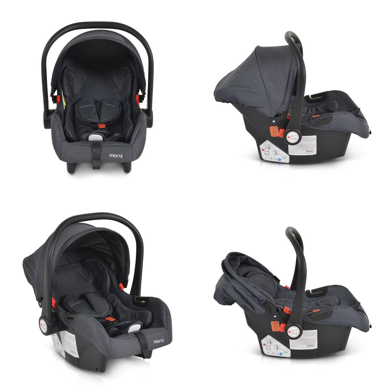 BABYSCHALE Trio i-Size schwarz (40 - 87cm) Adapter, Fußabdeckung, weiches Kissen - Schwarz, Kunststoff (44/68/44cm) - Moni