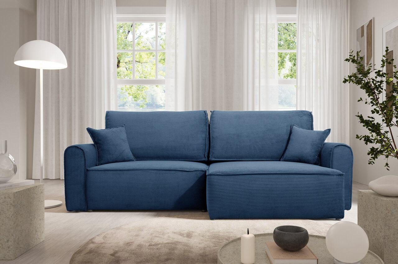 ECKSOFA mit Schlaffunktion Blau - Blau, Textil (244/148cm) - Furnisell