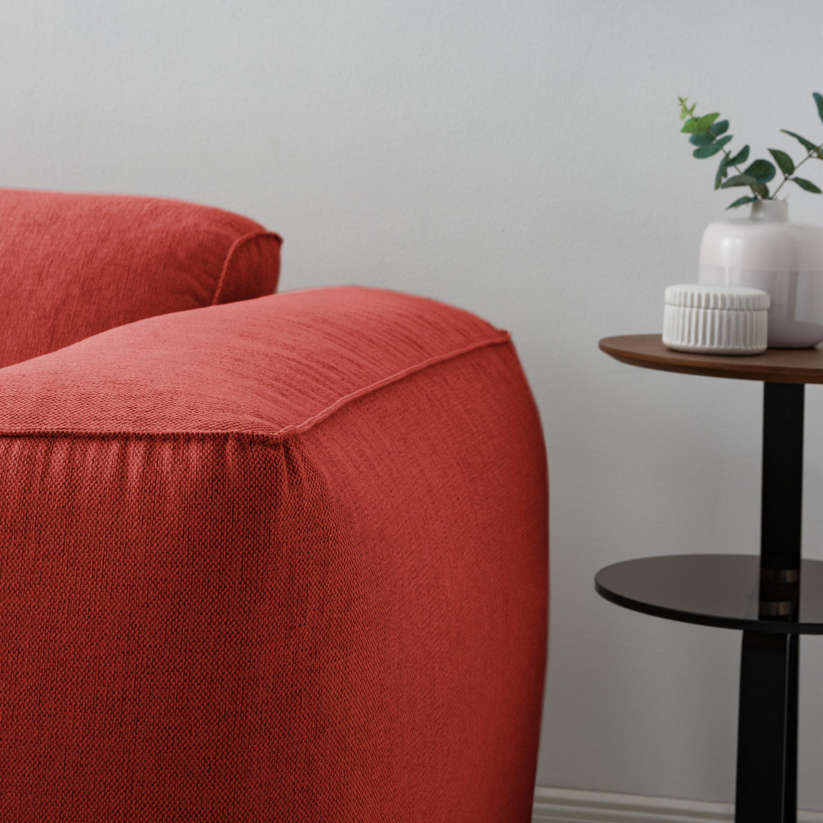 3-SITZER SOFA - Rot/Schwarz, Kunststoff/Textil (251/71/102cm) - home24