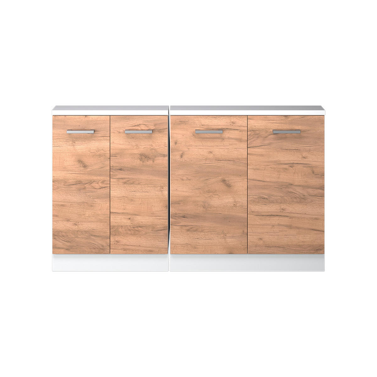 DACHSCHRÄGENSCHRANK-SET Rion Goldkraft Eiche/Weiß 2er Set - Honigeiche/Weiß, Holzwerkstoff (140/81.6/46cm) - Vicco