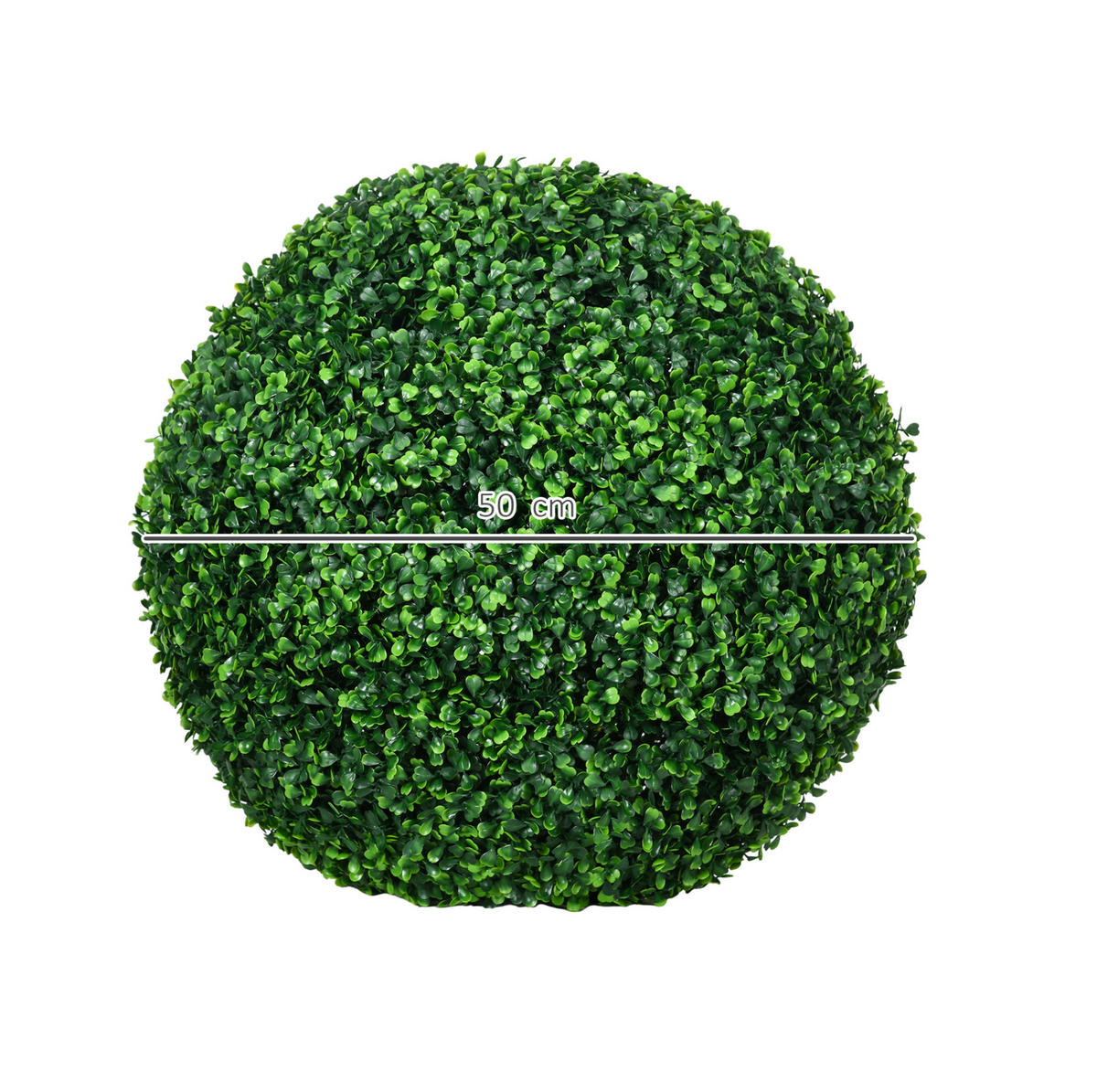 KUNSTPFLANZEN 50/50/50 cm grün aus Kunststoff 2er-Set für Innen und Außen - Grün, Kunststoff (50cm) - OKWISH