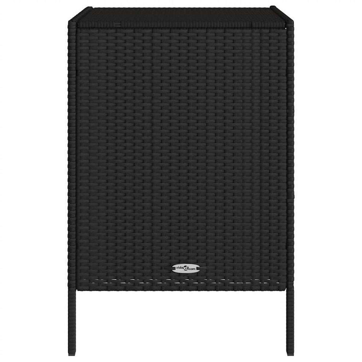 GARTENSCHRANK Schwarz 55/59/80 Cm Poly Rattan - Schwarz, Kunststoff (55/80/59cm) - vidaXL