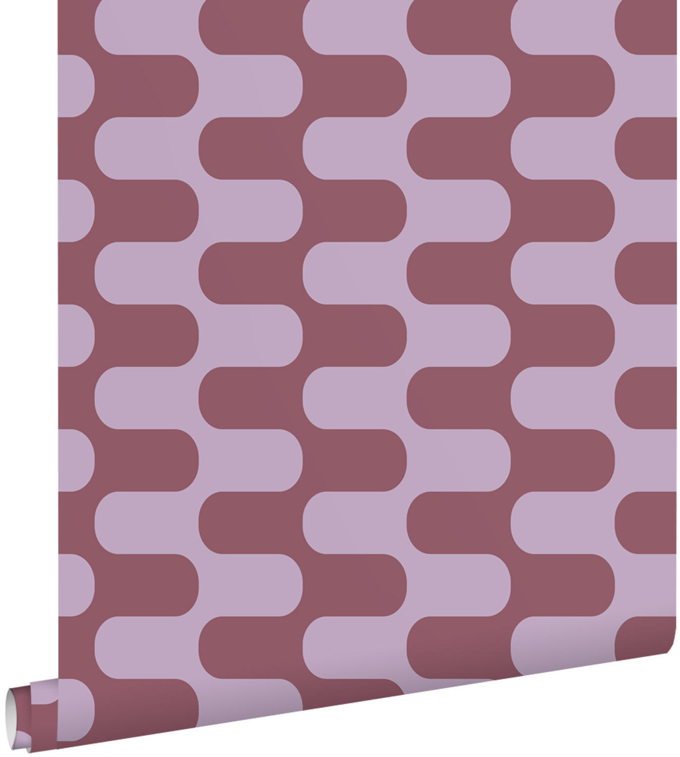 TAPETE Wellenlinien 50 x 900 cm - Lila, Papier (50/900cm) - ESTAhome