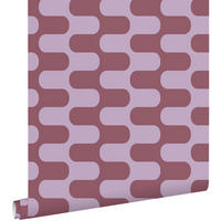 TAPETE Wellenlinien 50 x 900 cm - Lila, Papier (50/900cm) - ESTAhome