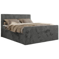 BOXBETT TILIANO DUO 160/200 - Grau Cord - H3 - Grau, Textil (160/200cm) - MKS
