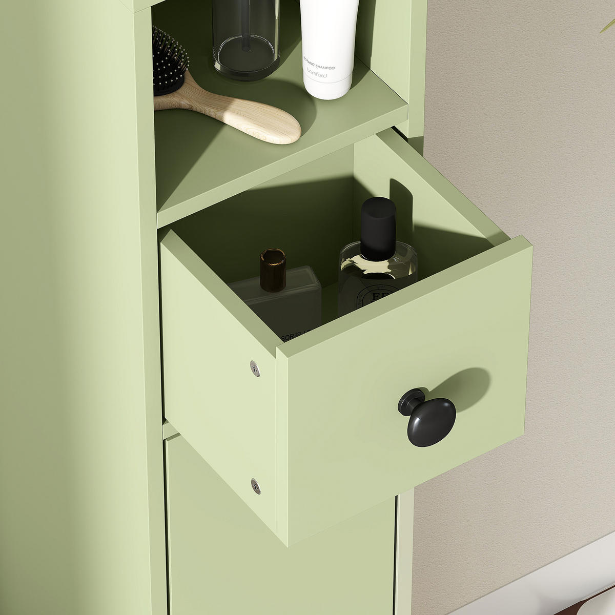 HOCHSCHRANK DE-12546 20/20/180 cm Grün - Grün, Holzwerkstoff (20/180/20cm) - ComfortXL