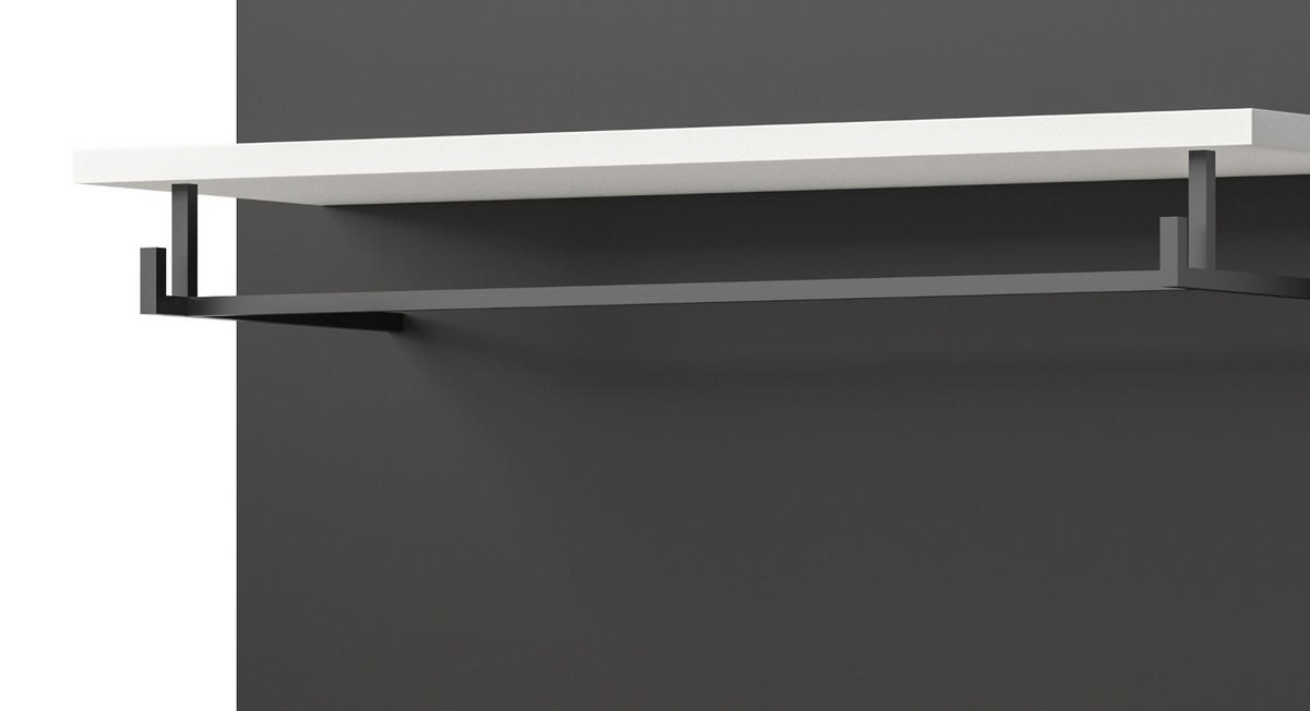 GARDEROBENPANEEL in weiß, grau Set 2-teilig, Flurgarderobe 80 cm, Cooper - Weiß/Grau, Holzwerkstoff/Metall (80/73/27cm) - Inn.Furn