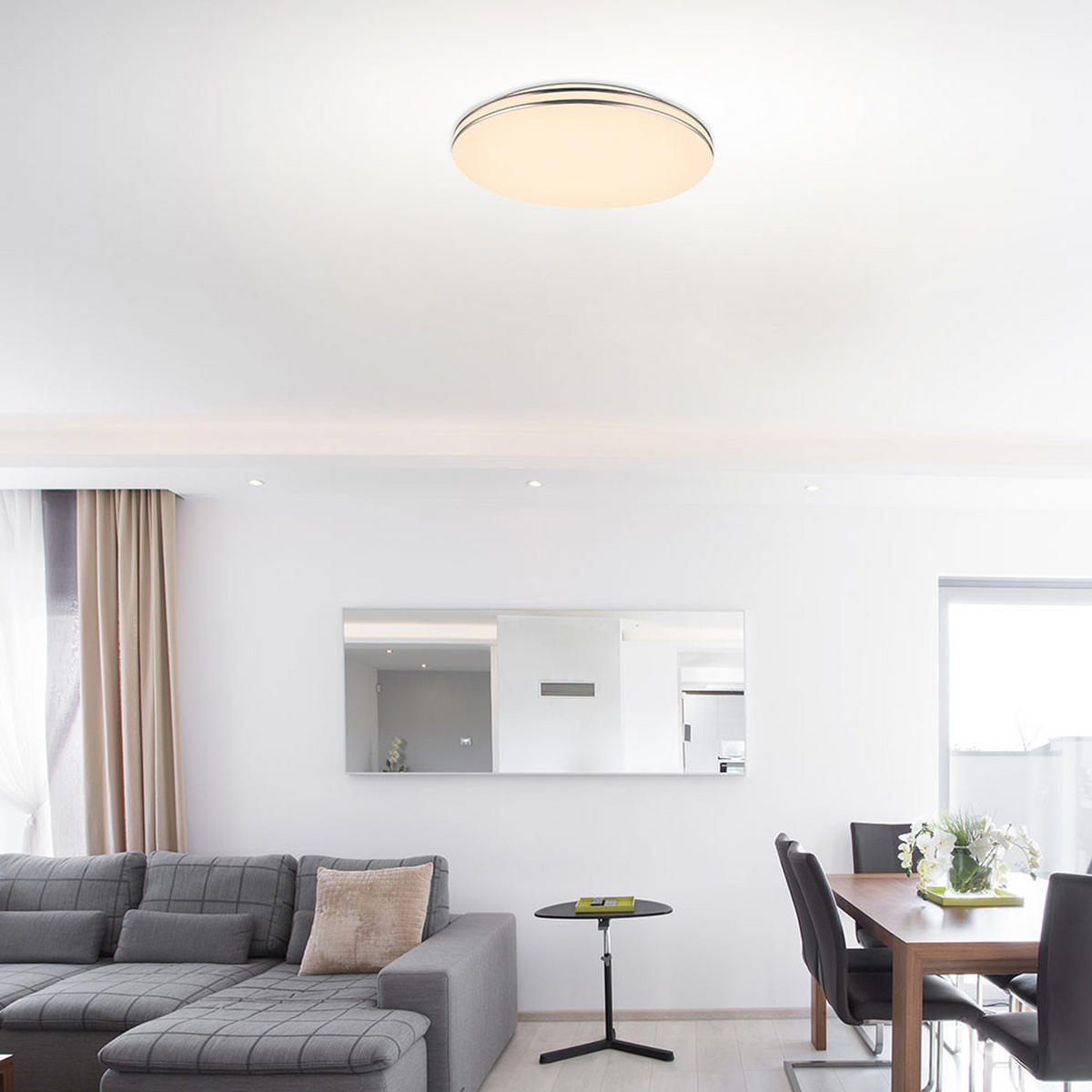 LED DECKENLEUCHTE Pierre Weiß Matt - Weiß, Metall (53/53/8cm) - Globo Lighting