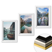 WANDBILDER 3er-Set - 20x30 cm Weißer Rahmen - See Berge Holzboote - Weiß, Kunststoff (20/30cm) - ArtPrintCave