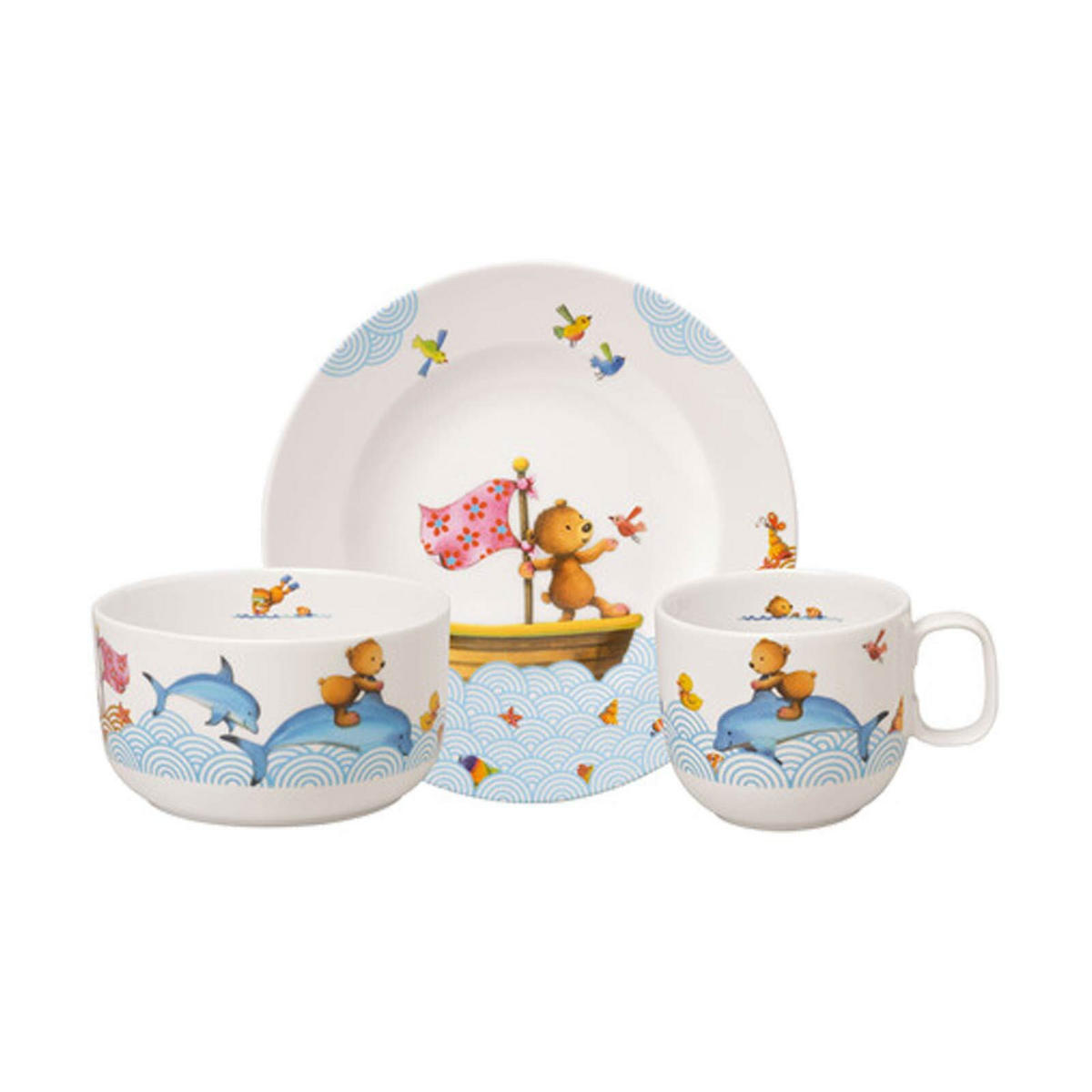 KINDERGESCHIRR Happy as a Bear bunt 3er Set - Multicolor, Keramik (1/1/1cm) - Villeroy & Boch