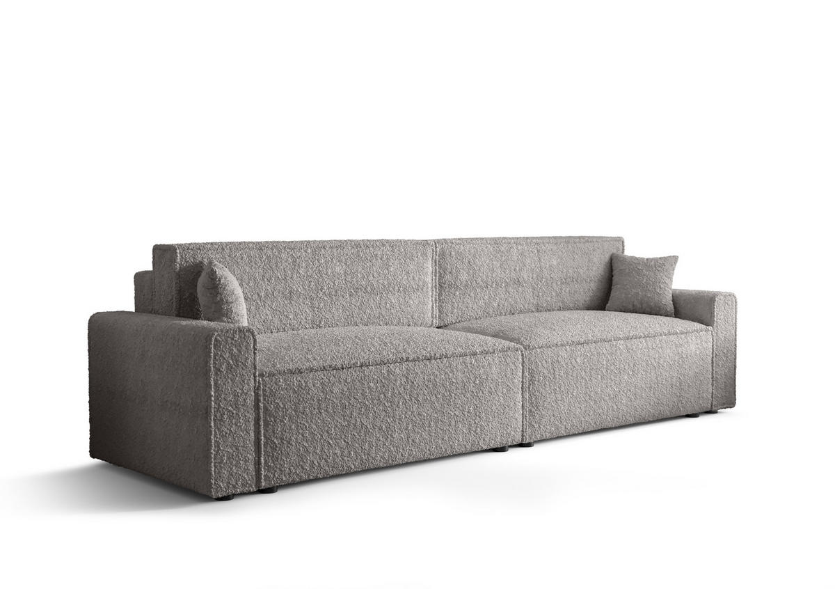 DOPPELSOFA Mira mit Schlaffunktion - Hellgrau, Textil (292/90/85cm) - SIMKAM Furniture