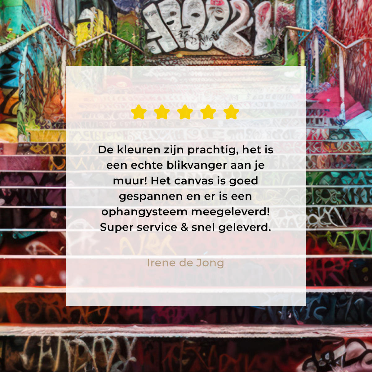 LEINWANDBILD Treppe - Graffiti - Farben - Kunst 40x30 cm - Multicolor, Textil (40/30cm) - MuchoWow