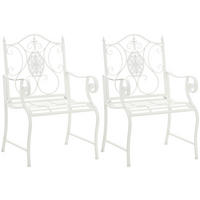 GARTENSTUHL 2er Set Metall weiß - Weiß, Metall (62/94/53cm) - CLP