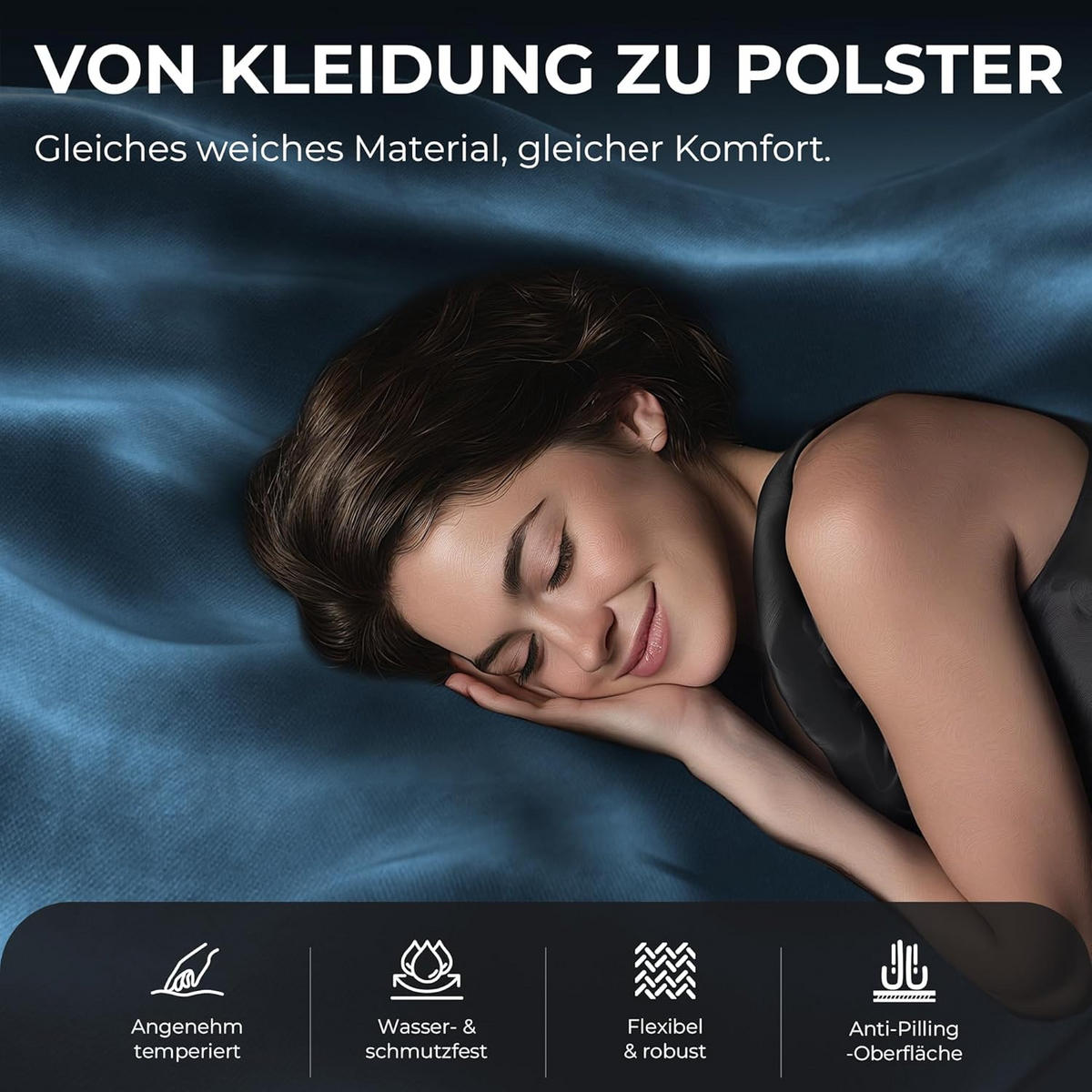 GAMING-STUHL Mikrofaser-Velours & Lendenkissen, Fußstütze 160° Neigbar - Blau, Leder (70/132/70cm)