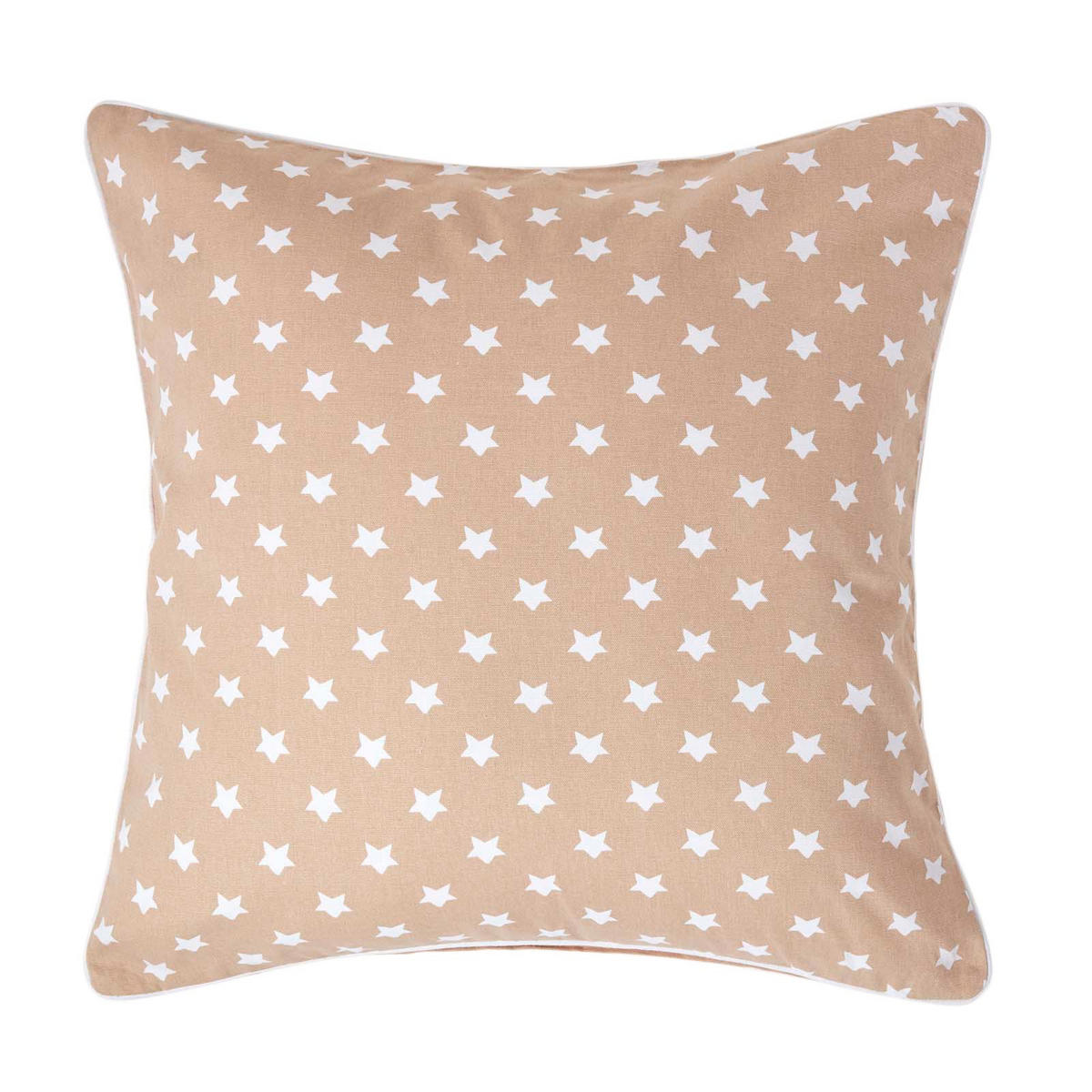 KISSENHÜLLE Sterne 60/60 cm, 100% Baumwolle - Beige, Textil (60/60cm) - Homescapes