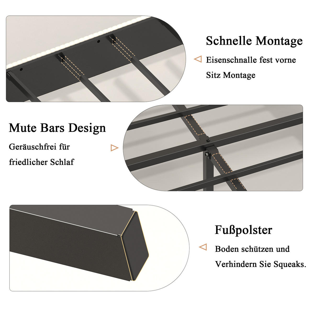 POLSTERBETT 140/200 cm mit Cordbezug, geräuscharmem Metallgestell und Flügelkopfteil, Beige, Creme - Creme, Textil (140/200cm) - Redom