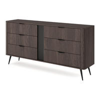 KOMMODE mit Schubladen Estera 163 cm, Braun, Eiche Dunin - Eichefarben/Schwarz, Holz/Metall (163/81/38cm) - Emporius