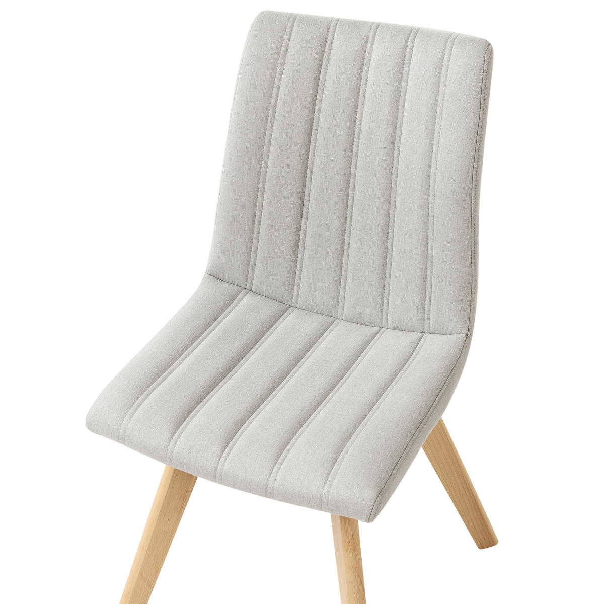 ESSZIMMERSTUHL 2er-Set Hellgrau Calgary - Hellgrau/Braun, Textil (48/86/56cm) - Beliani