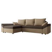 ECKSOFA Dante L - Beige/Schwarz, Holz/Kunststoff (240/140cm) - MIRJAN24