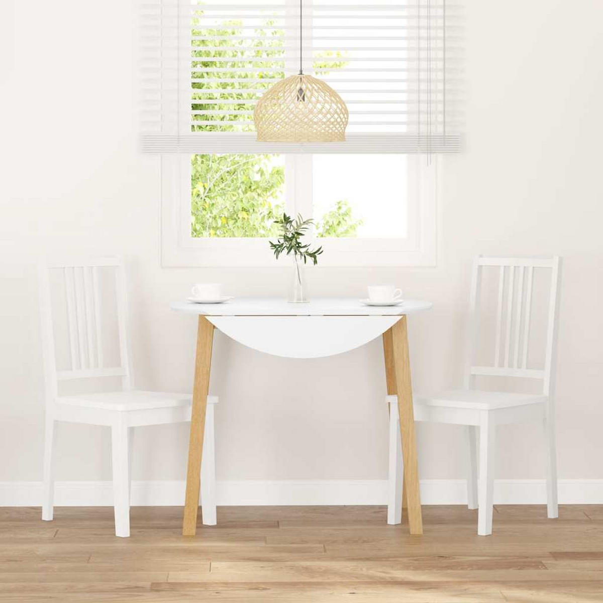 ESSZIMMERSTÜHLE 2Er Set Weiss Massivholz Gummibaum - Weiß, Holz (47.5/89/40cm) - vidaXL