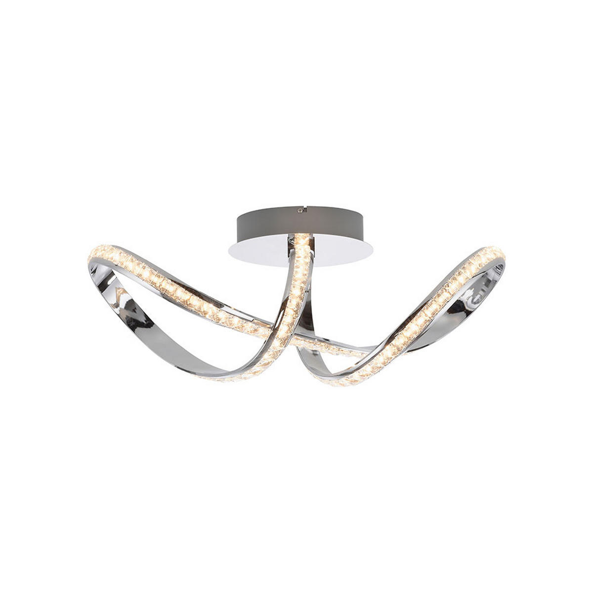 LED DECKENLEUCHTE Metall Chrom Silber Simply Dim - Silberfarben, Metall (65/25/25cm)