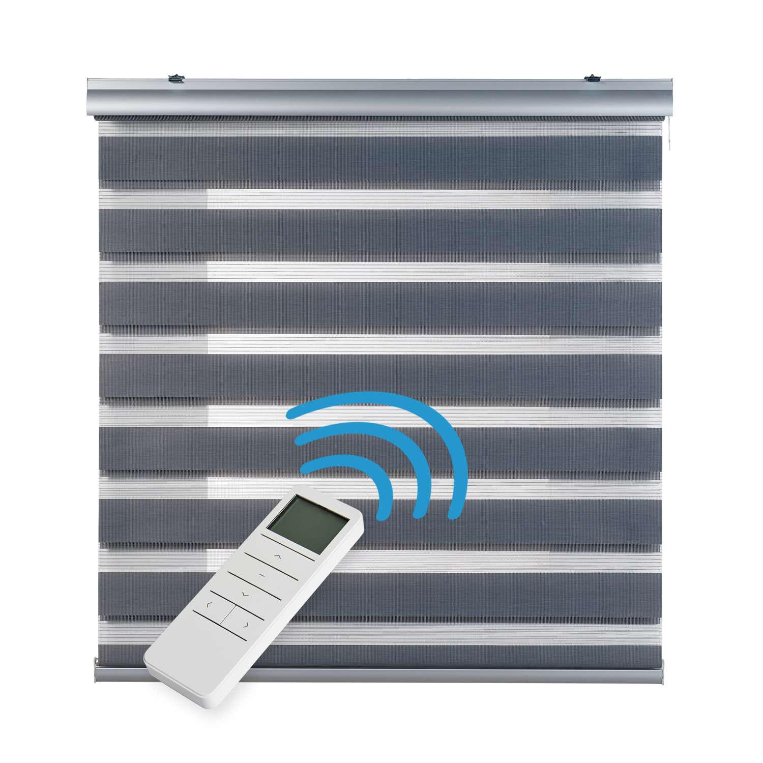 DOPPELROLLO Motorisiertes Silber 100x250 cm - Silberfarben, Kunststoff (100/250cm) - STORESDECO