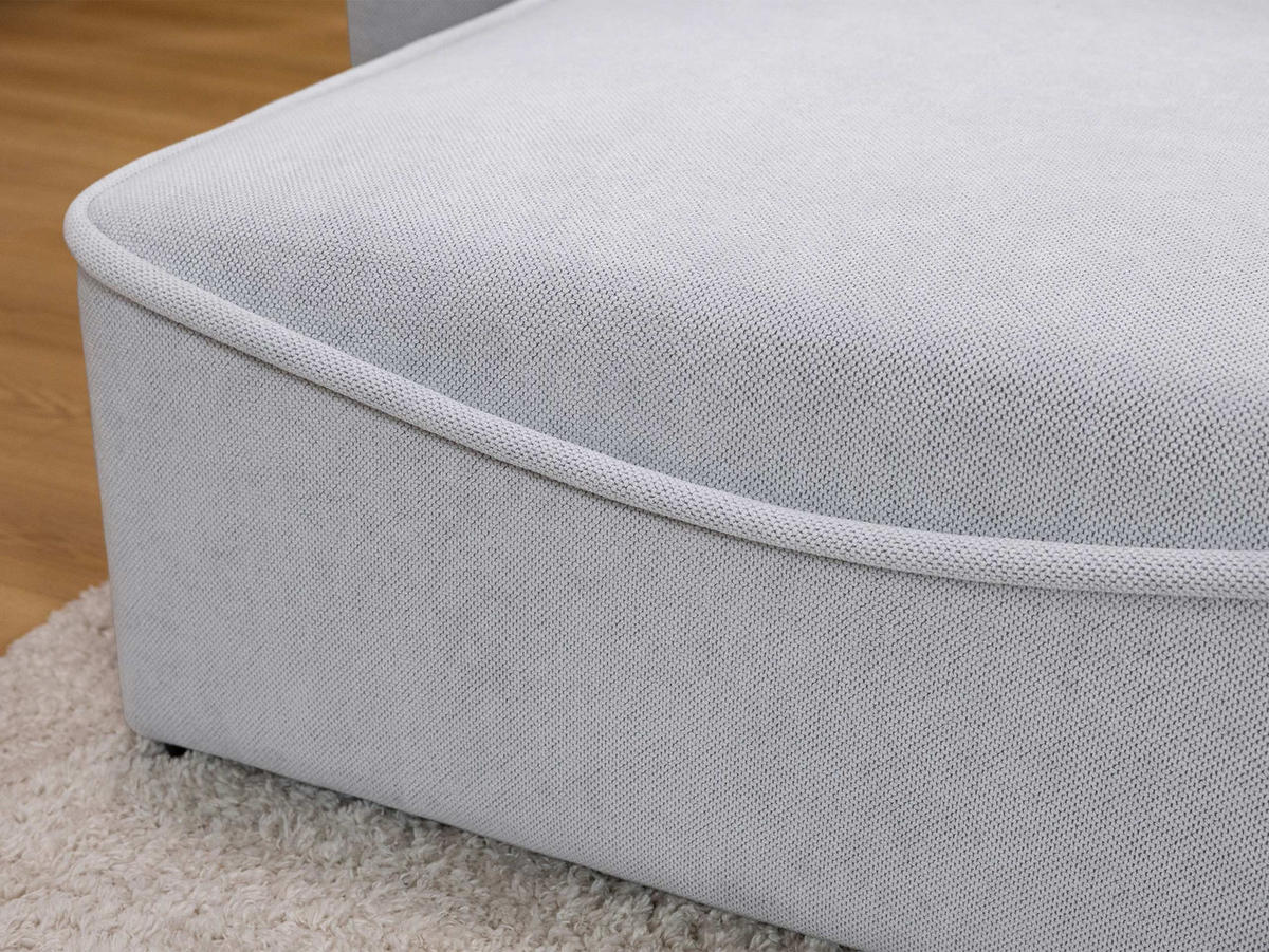 ECKSOFA Loom - Hellgrau/Schwarz, Holz/Kunststoff (261/175cm) - MIRJAN24