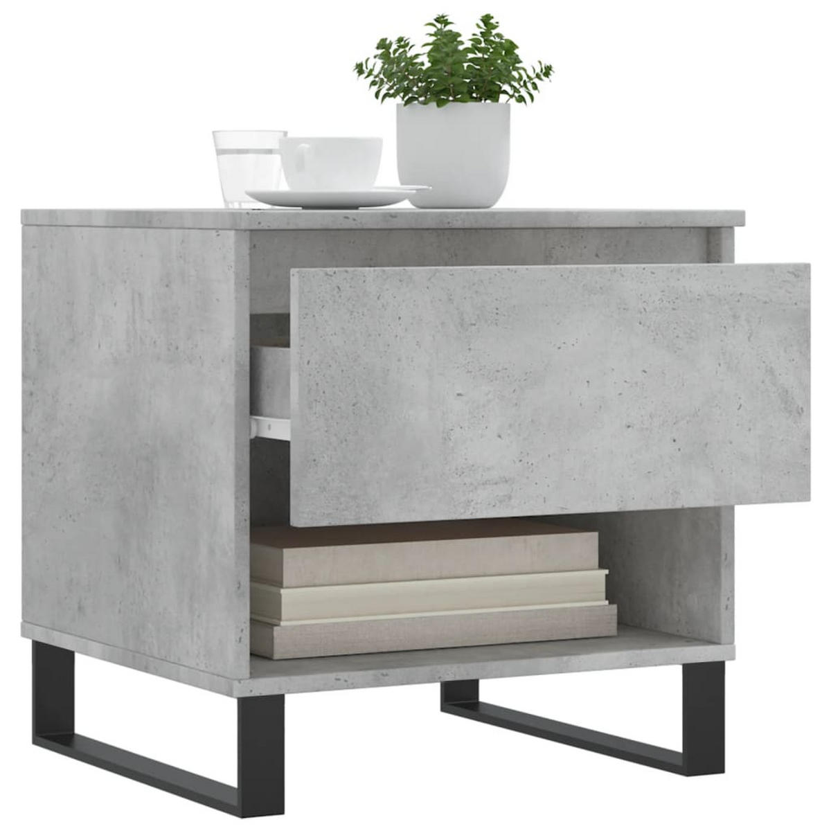 COUCHTISCHE 2 Stk. Betongrau 50x46x50 cm Holzwerkstoff - Grau, Holzwerkstoff (50/46/50cm) - furnicato