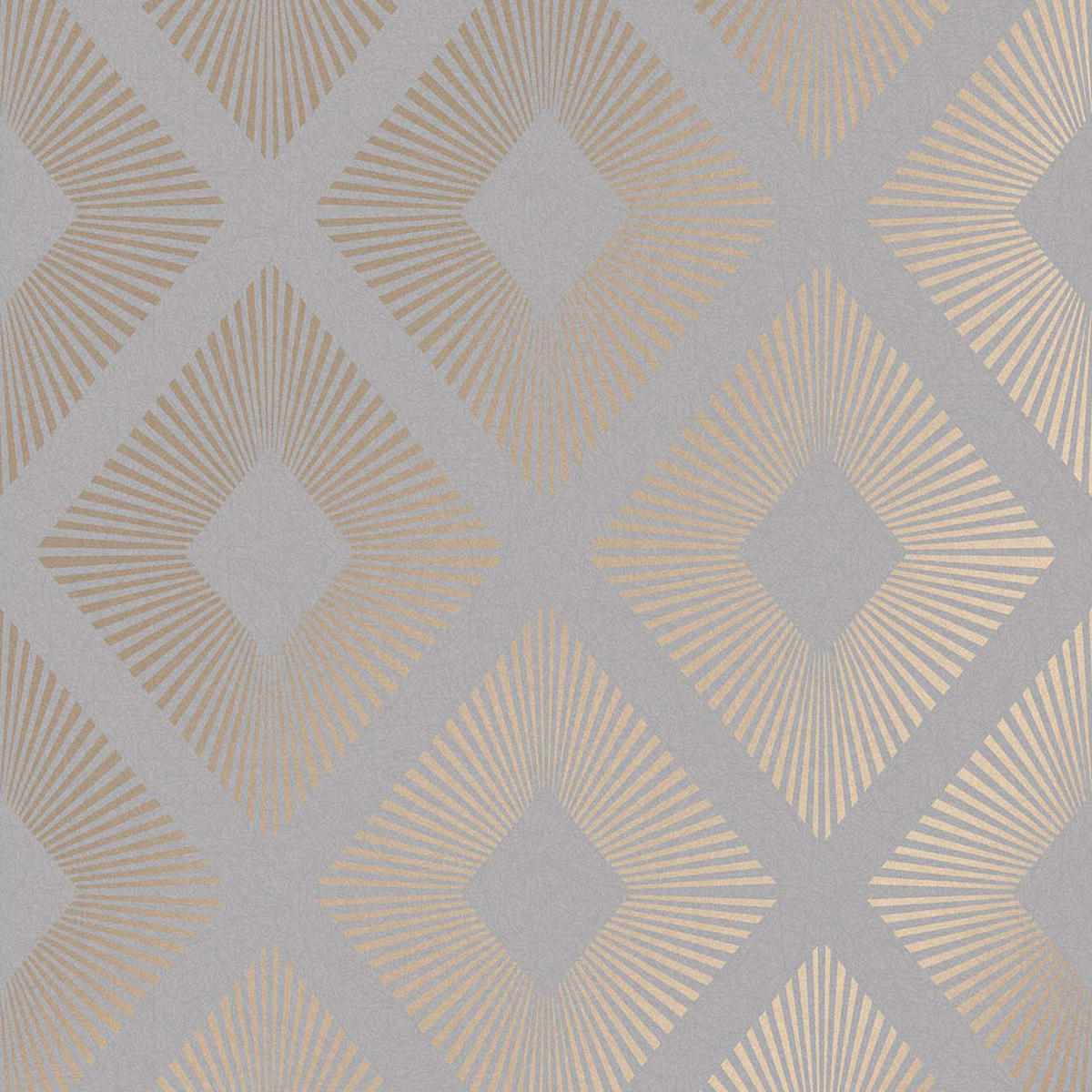 VLIESTAPETE Art-Déco Diamant Roségold-Grau - Grau, Papier/Kunststoff (52/1000cm) - next