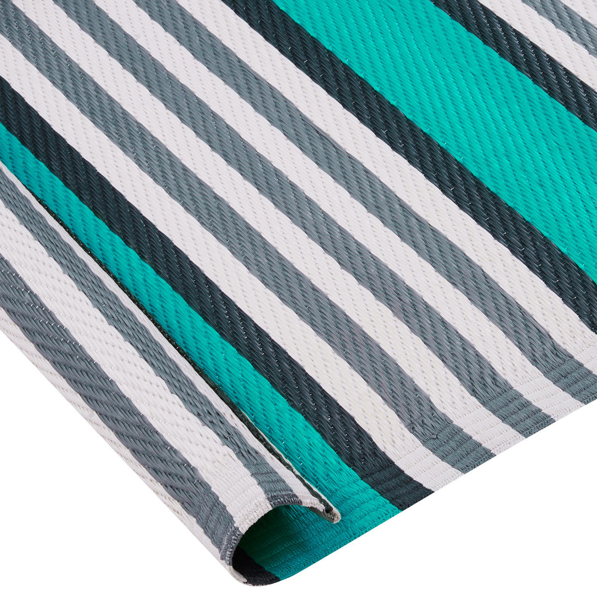 OUTDOORTEPPICH Blau Saugor - Blau/Schwarz, Kunststoff (120/180cm) - Beliani