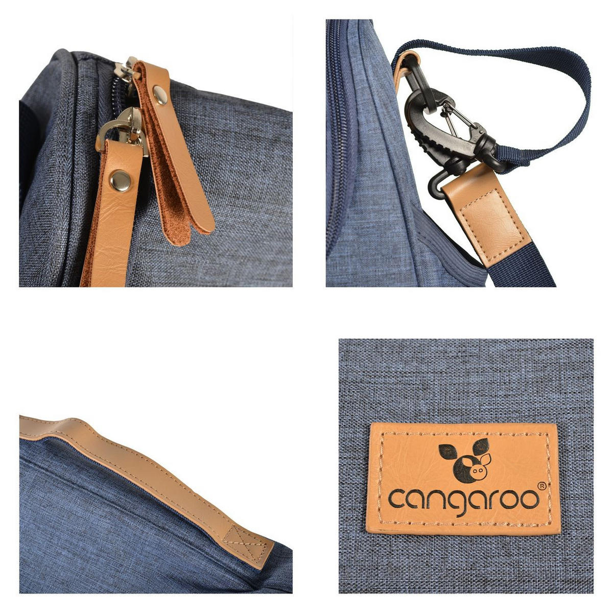 WICKELTASCHE Naomi blau Wickelunterlage, Schultergurt, Seitentaschen und Reißverschluss - Blau, Textil (10/32/40cm) - Cangaroo